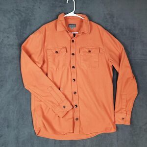 L.L. Bean Signature Shirt Mens Large Tall Orange Solid Button Up Pockets Casual
